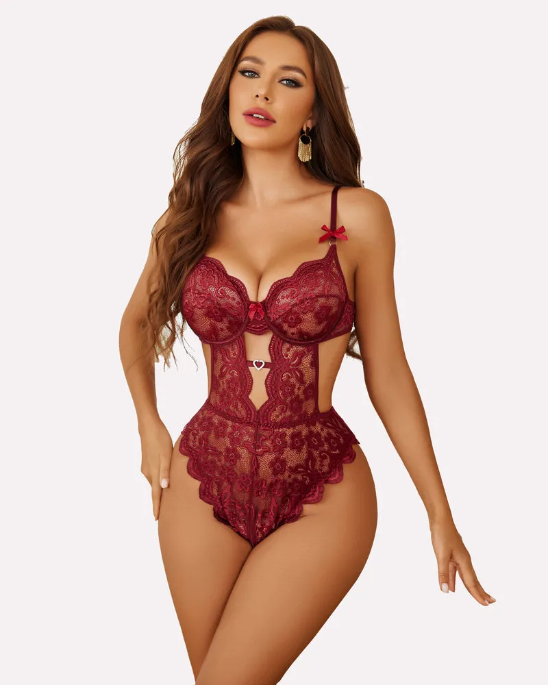 Lace Bodysuit with Mesh Mini Skirt (DE Only)