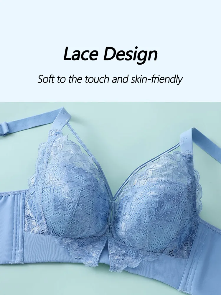 Lace Bralettes Full Cup Push Up Wireless Bras for Women