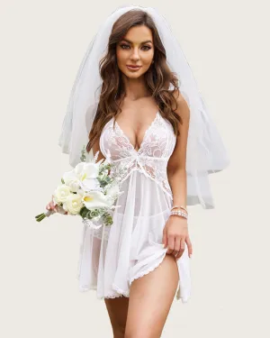 Lace Halter V Neck Nightdress
