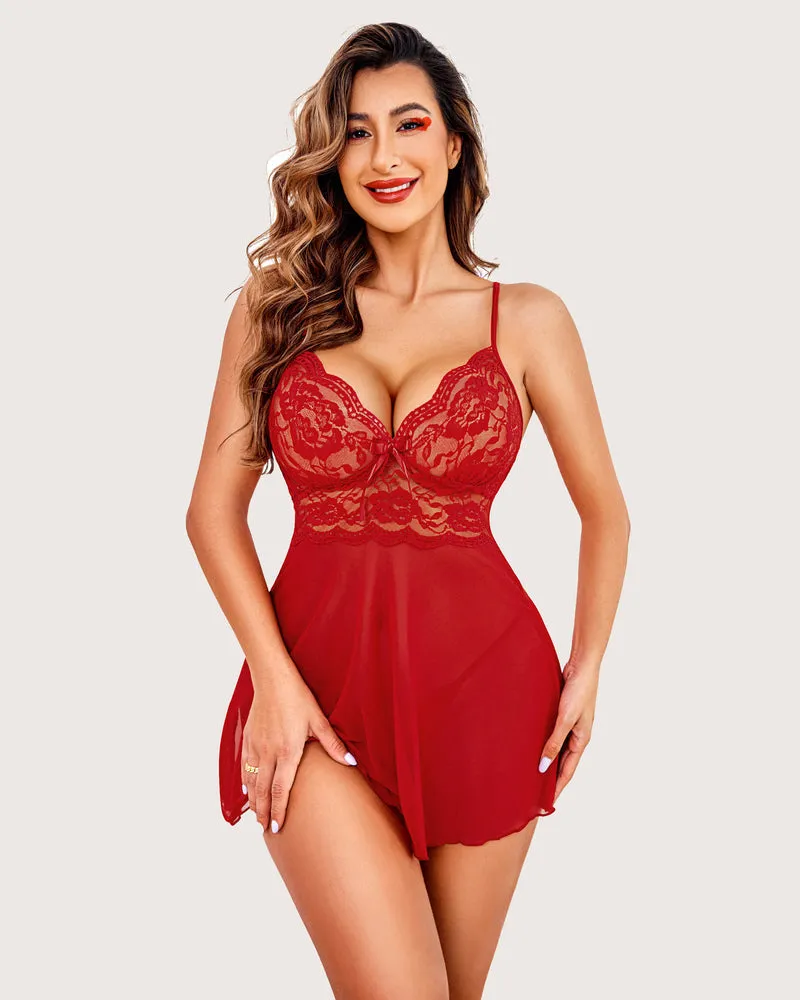 Lace Leopard Print Babydoll