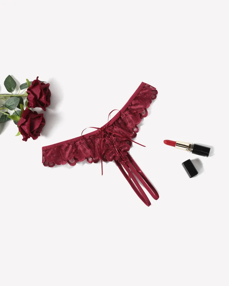Lace Panties Criss Corss Thong Briefs