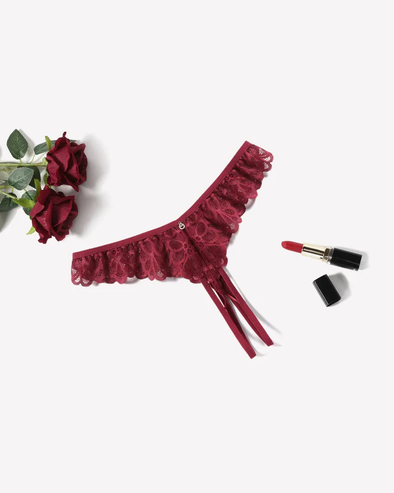 Lace Panties Criss Corss Thong Briefs