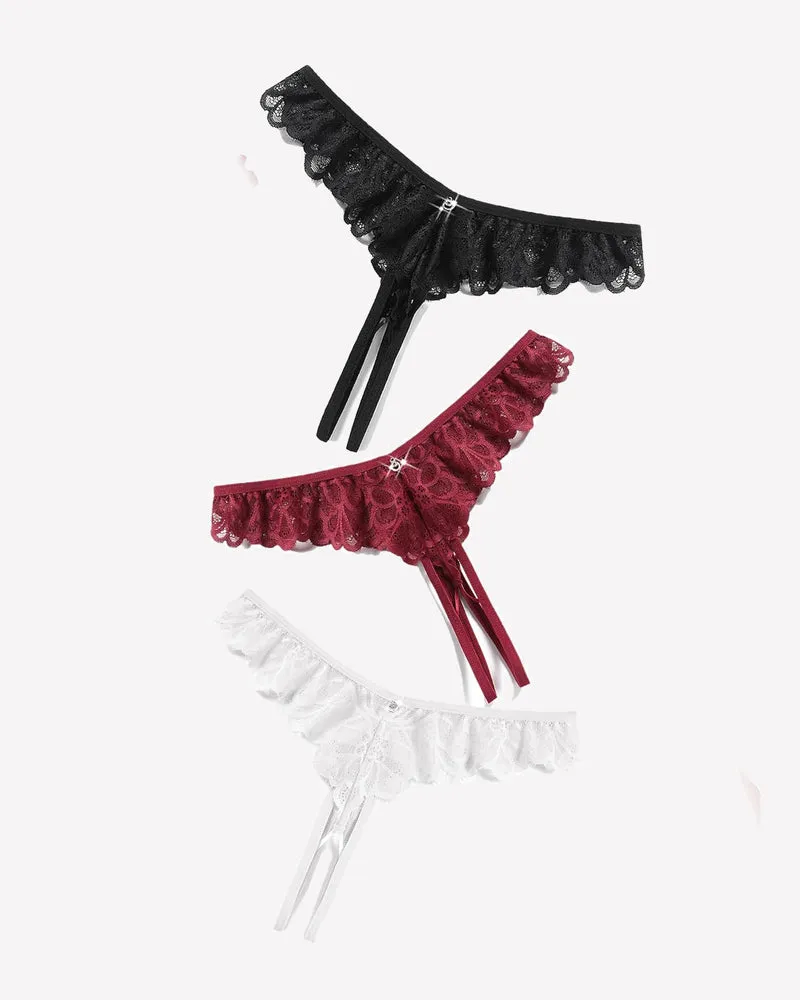 Lace Panties Criss Corss Thong Briefs