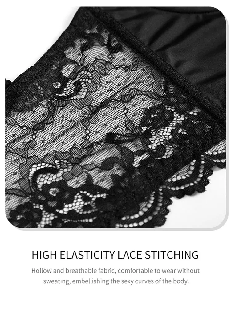 Lace Plunge Push Up Longline Bras