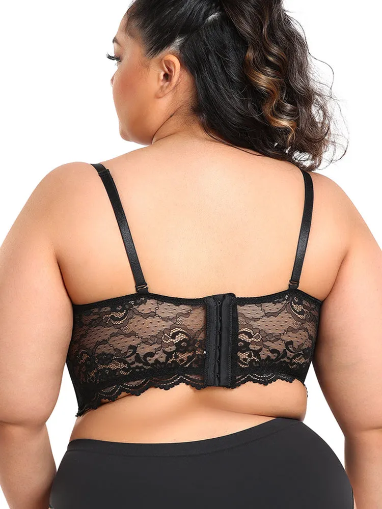 Lace Plunge Push Up Longline Bras