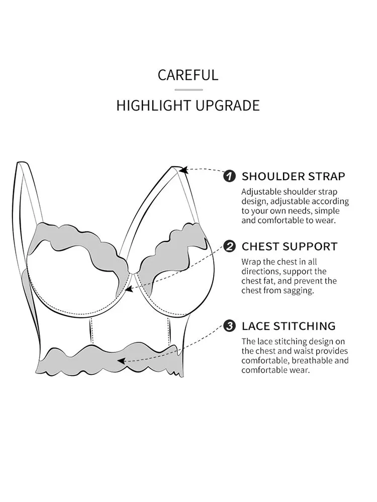 Lace Plunge Push Up Longline Bras