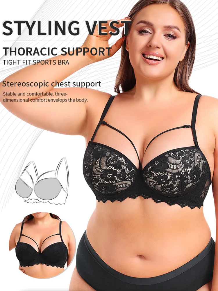 Lace Plus-Size Underwire Minimizer Bra
