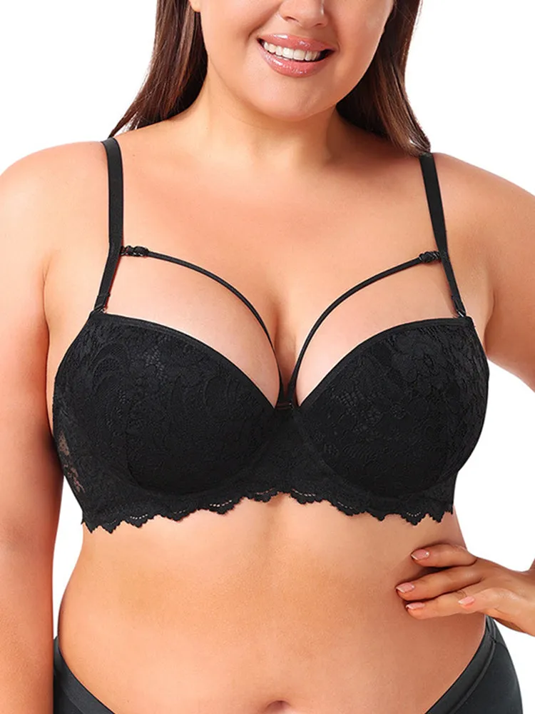 Lace Plus-Size Underwire Minimizer Bra