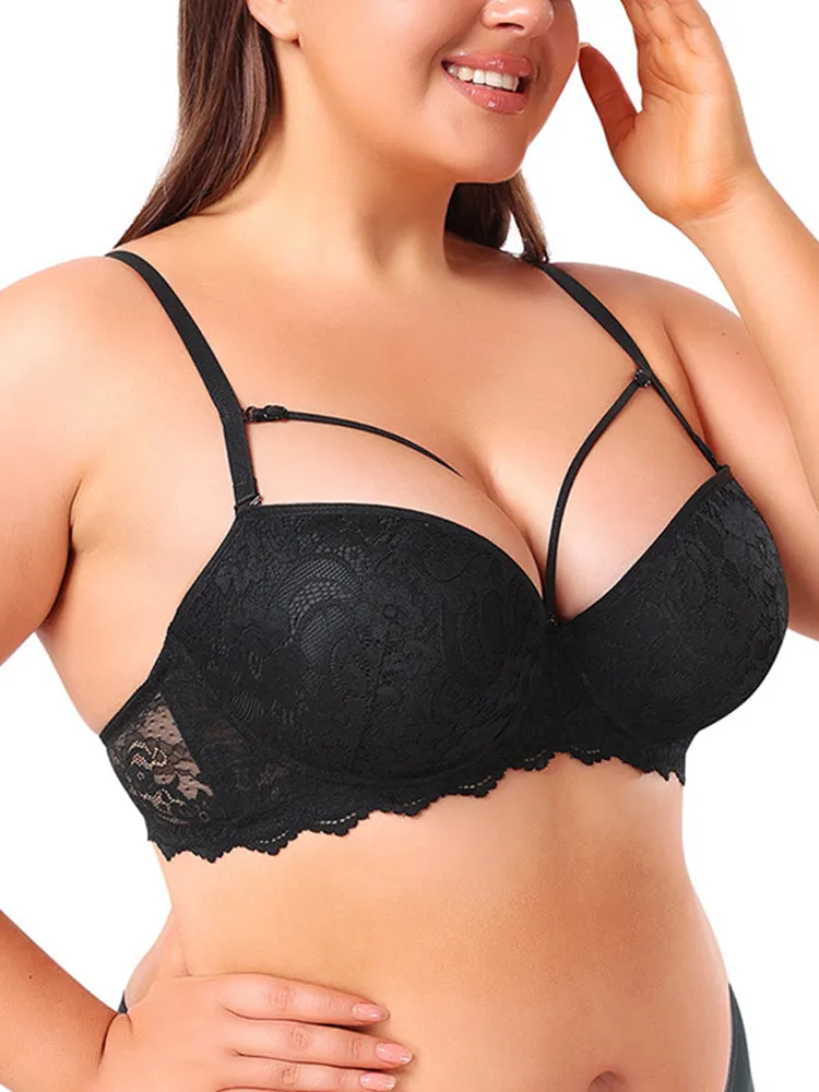 Lace Plus-Size Underwire Minimizer Bra