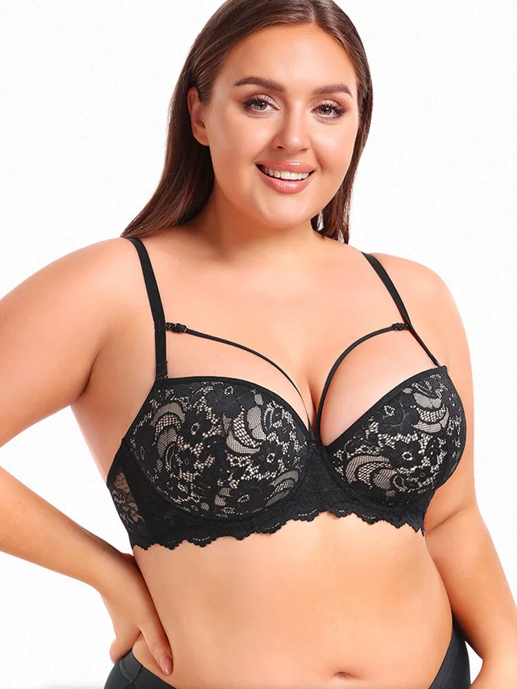 Lace Plus-Size Underwire Minimizer Bra