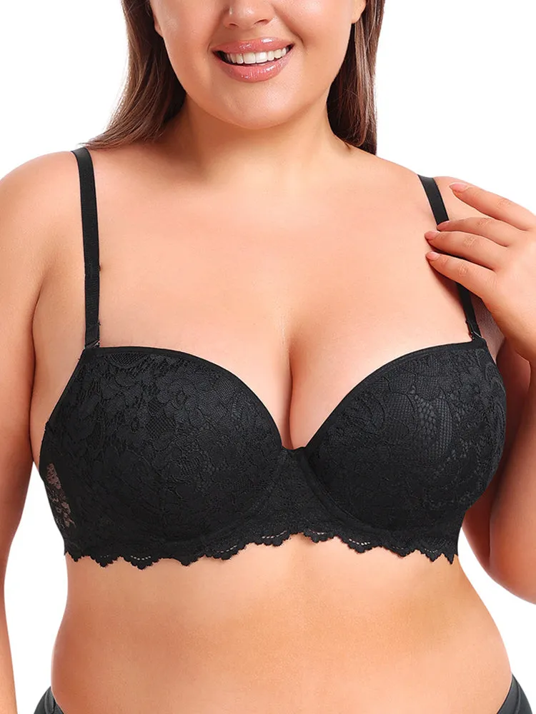 Lace Plus-Size Underwire Minimizer Bra