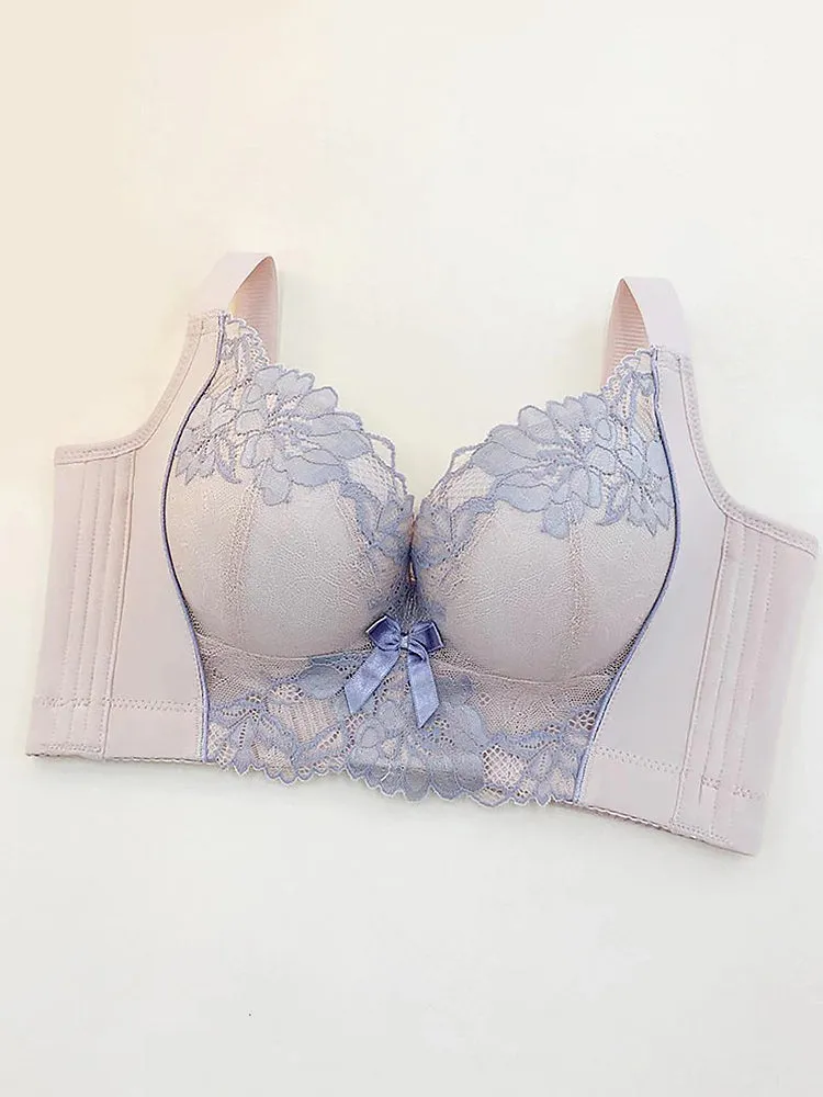 Lace Push Up Breast Adjustment Underwire Bra