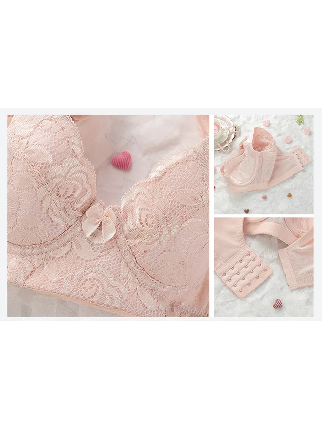 Lace Side Support Push-up Bra with Short Sleeves