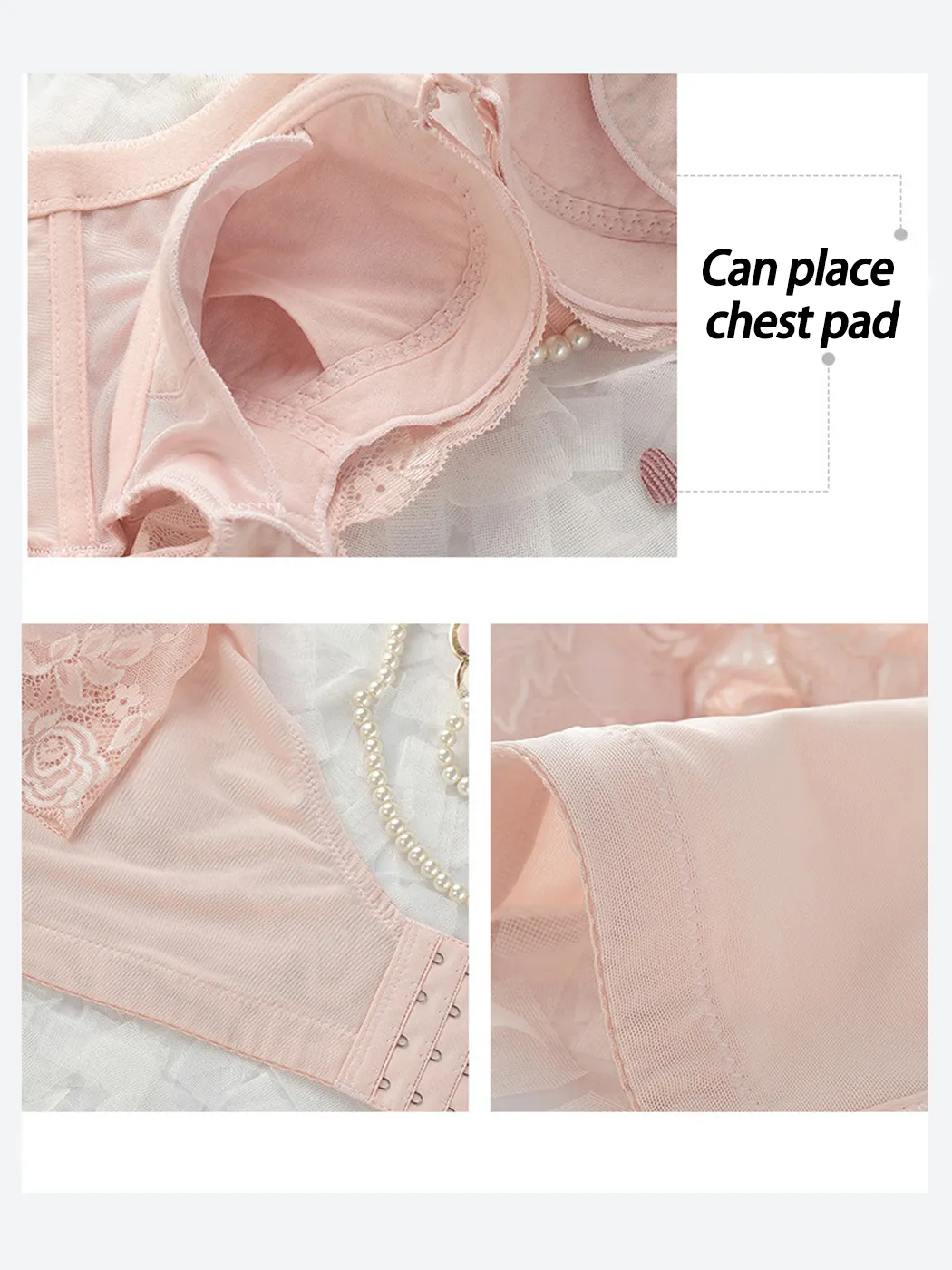Lace Side Support Push-up Bra with Short Sleeves