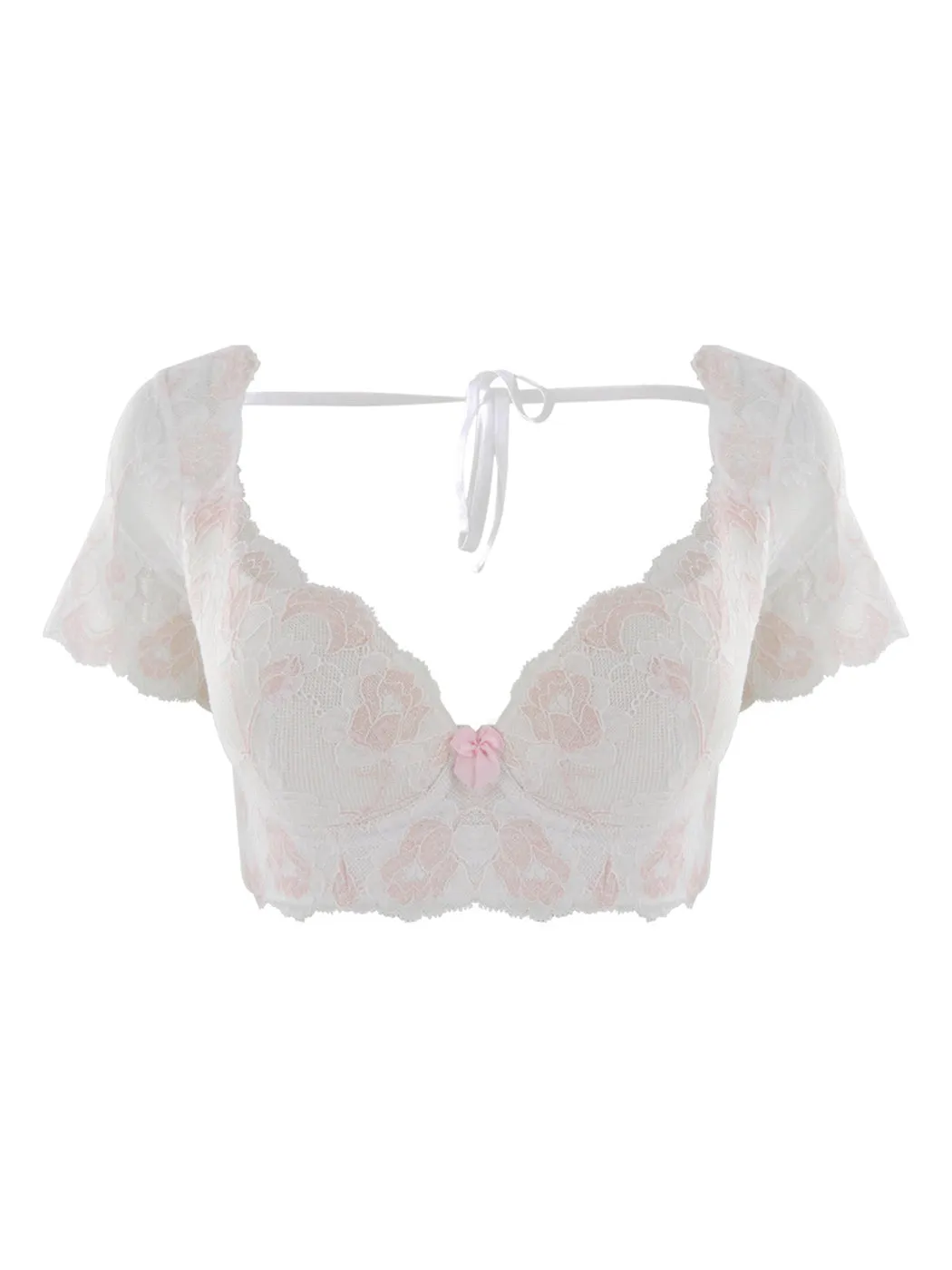Lace Side Support Push-up Bra with Short Sleeves