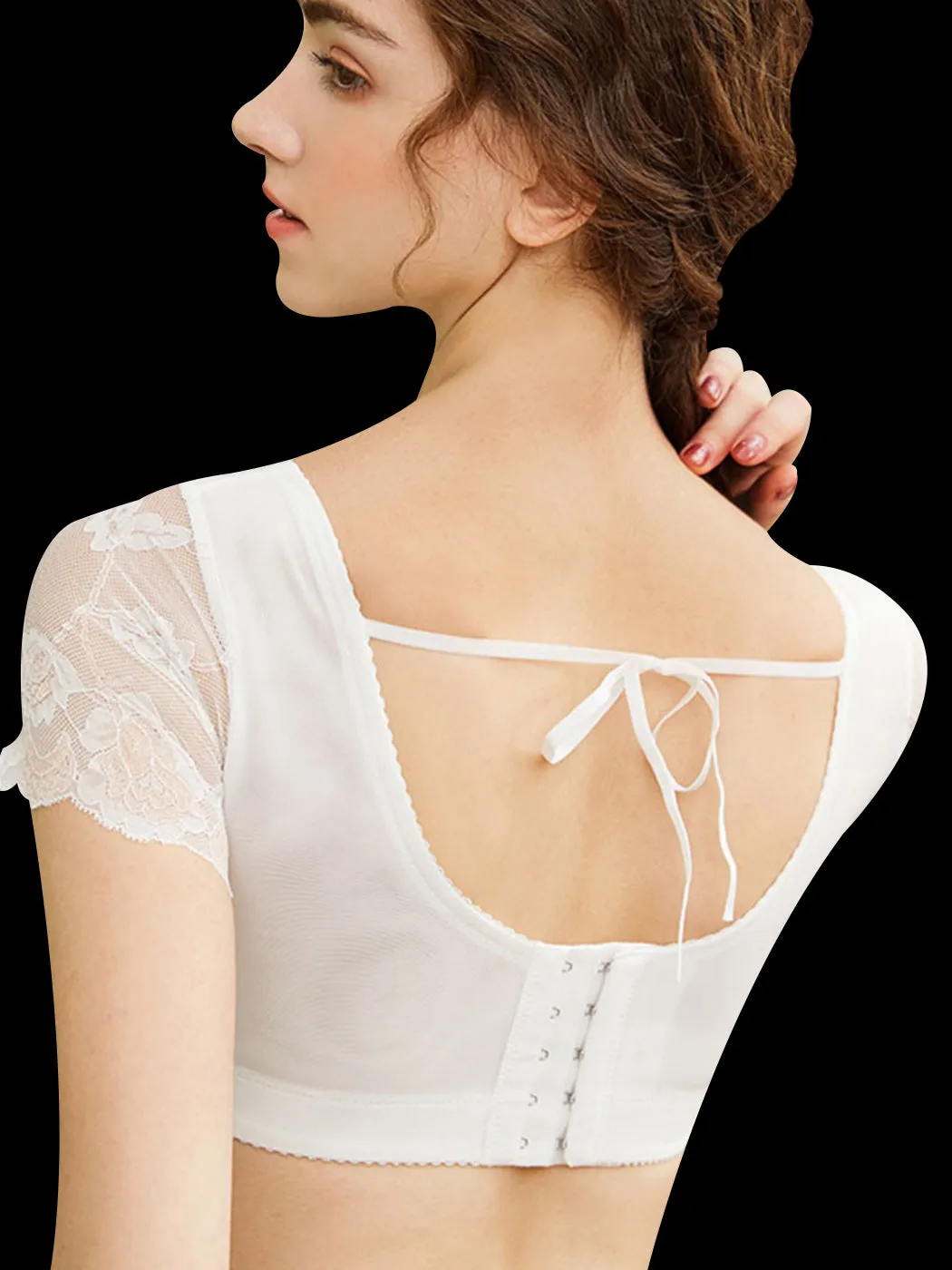 Lace Side Support Push-up Bra with Short Sleeves