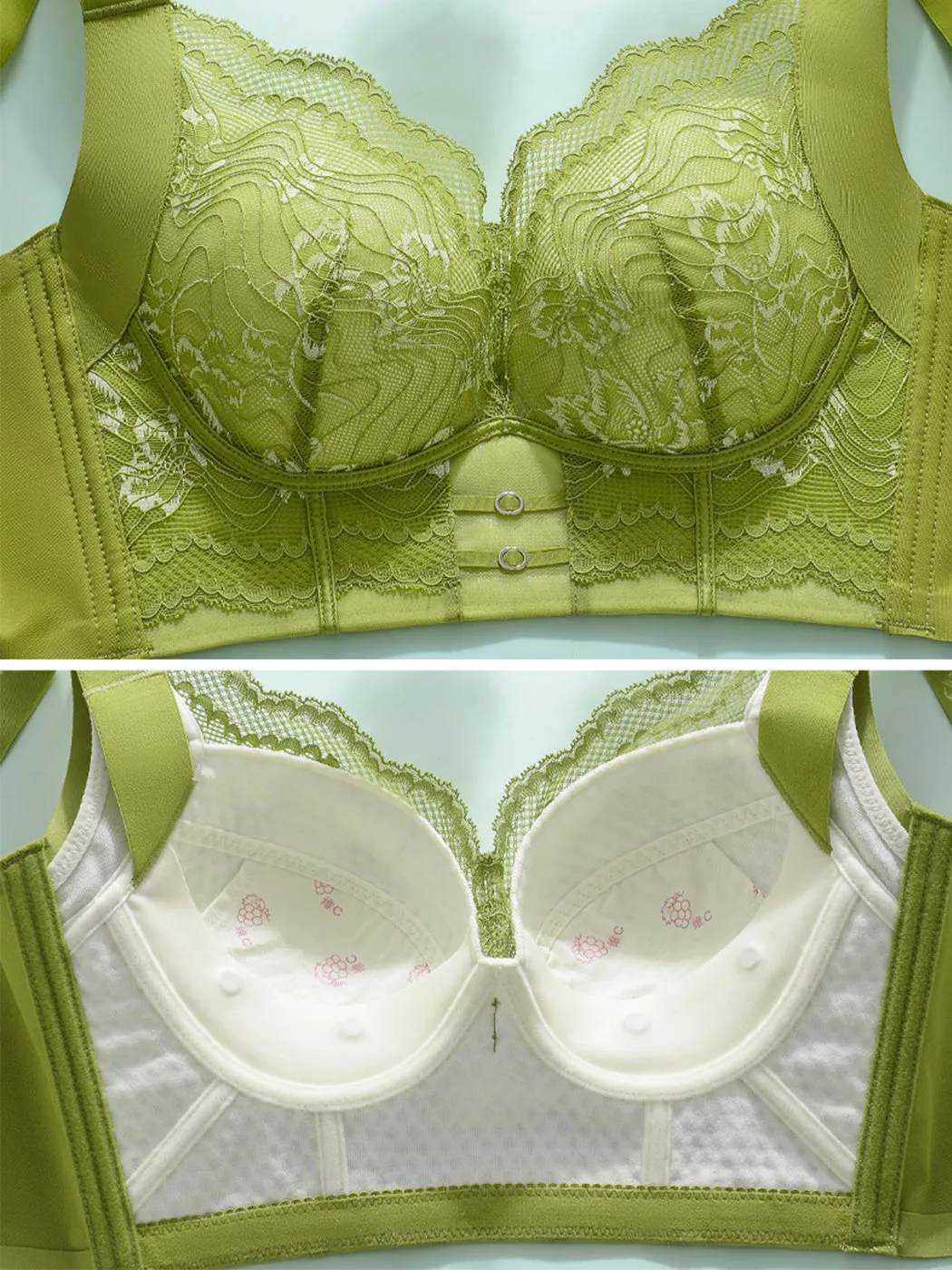 Lace Thin Back-Support Push-Up Wireless Bra with Side Support