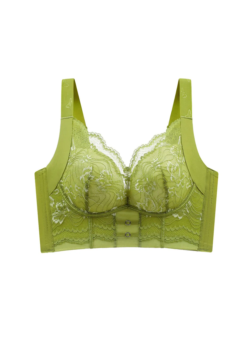 Lace Thin Back-Support Push-Up Wireless Bra with Side Support