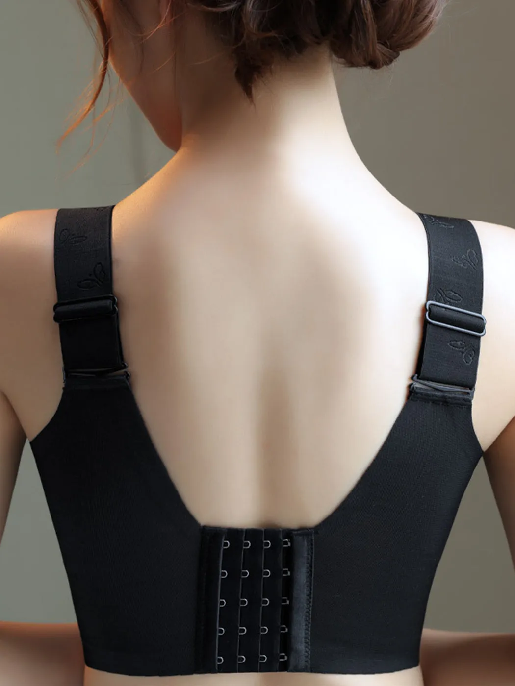 Lace Thin Back-Support Push-Up Wireless Bra with Side Support