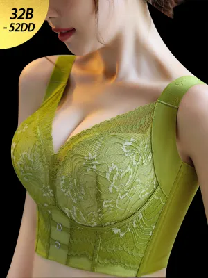 Lace Thin Back-Support Push-Up Wireless Bra with Side Support