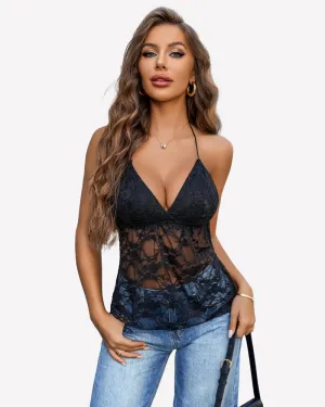 Lace Tops Camisole Halter Y2K Cami Tops