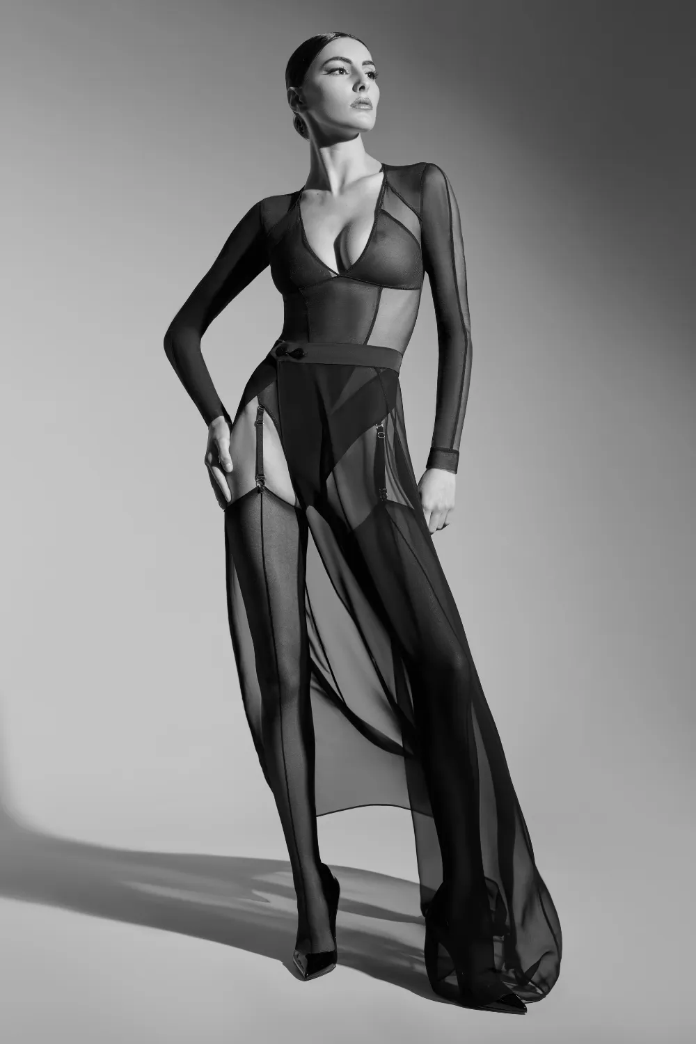 L'Amoureuse Long Sleeve Thong Bodysuit