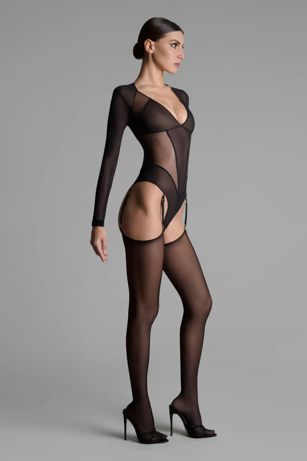 L'Amoureuse Long Sleeve Thong Bodysuit
