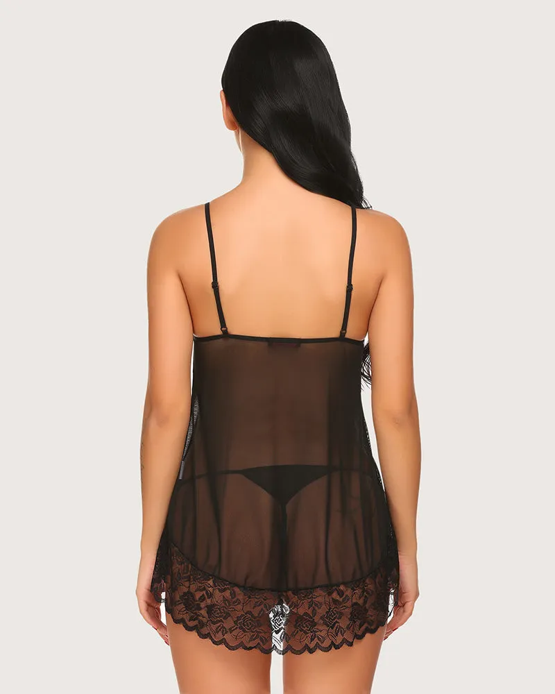 Leopard Lace Babydoll Lingerie