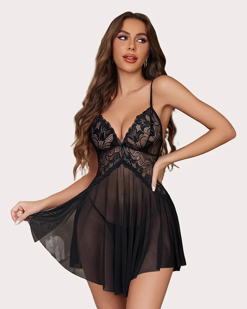 Leopard Lace Exotic Bridal Babydoll