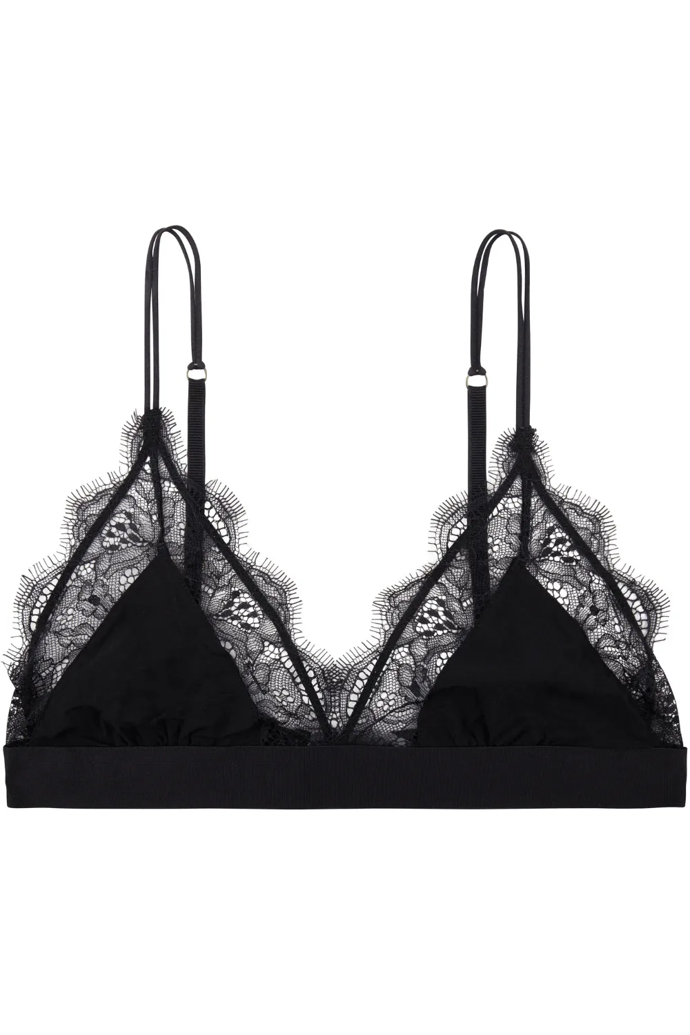 Love Lace Triangle Bralette Black