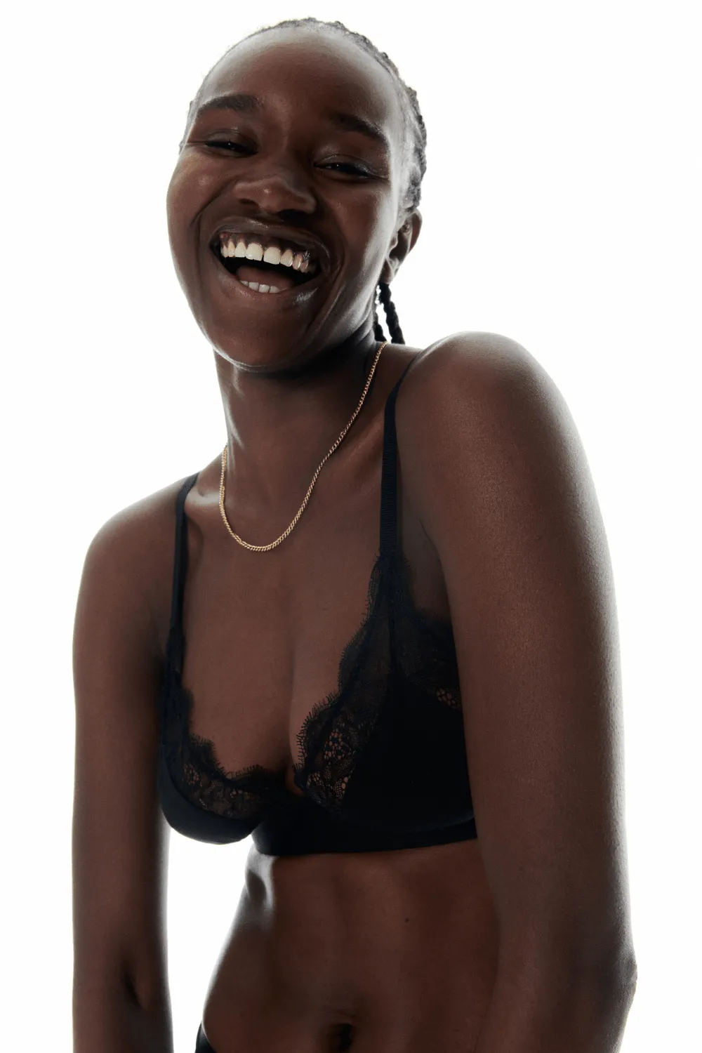 Love Lace Triangle Bralette Black