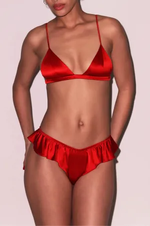 Luxe Triangle Bra in Rouge