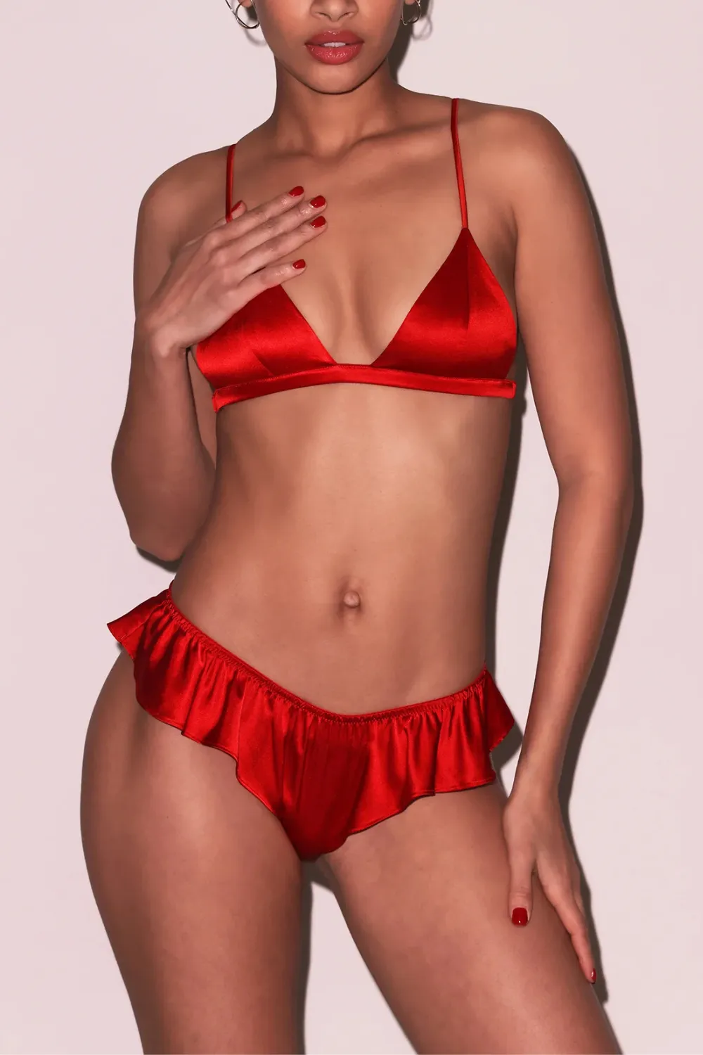 Luxe Triangle Bra in Rouge