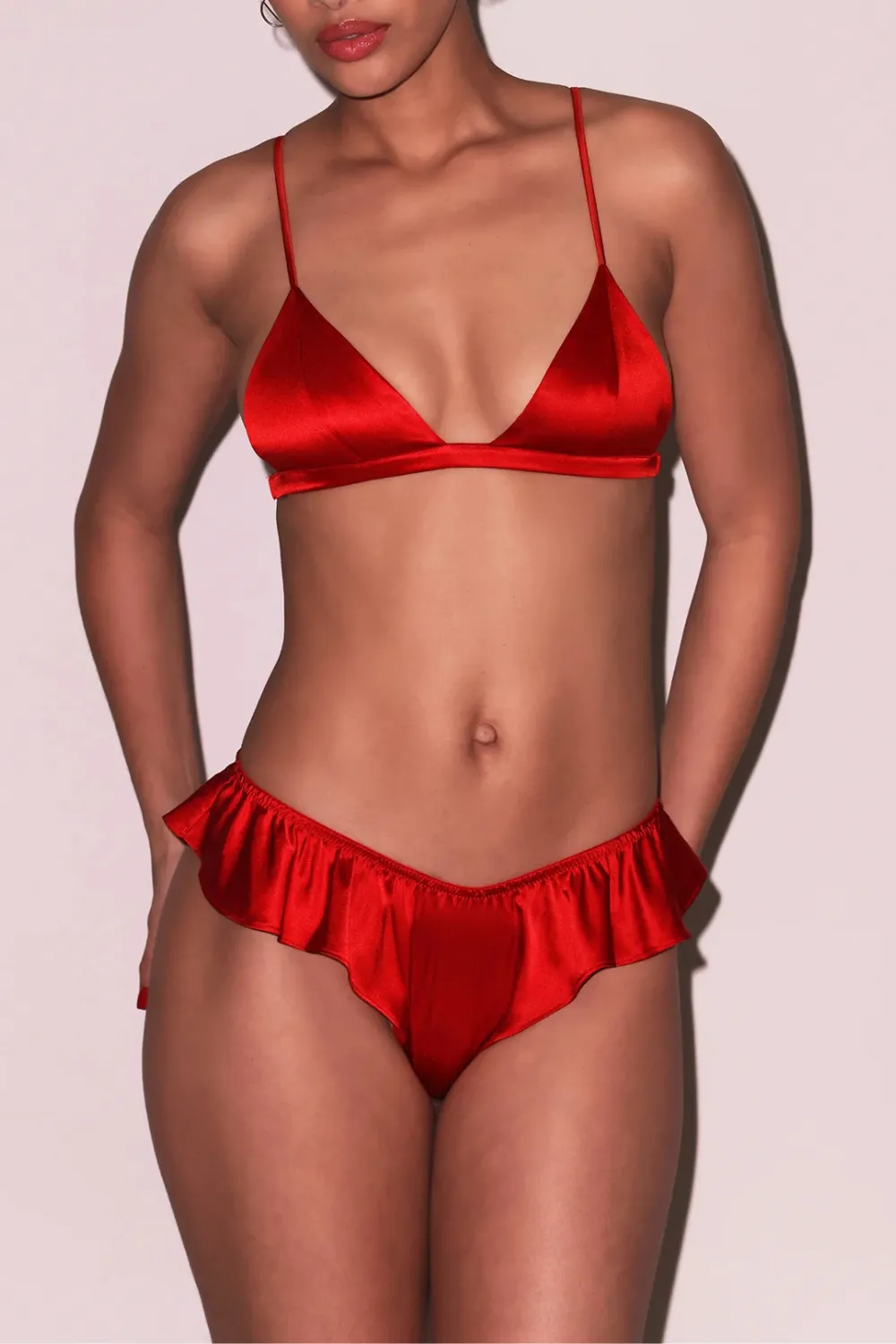Luxe Triangle Bra in Rouge