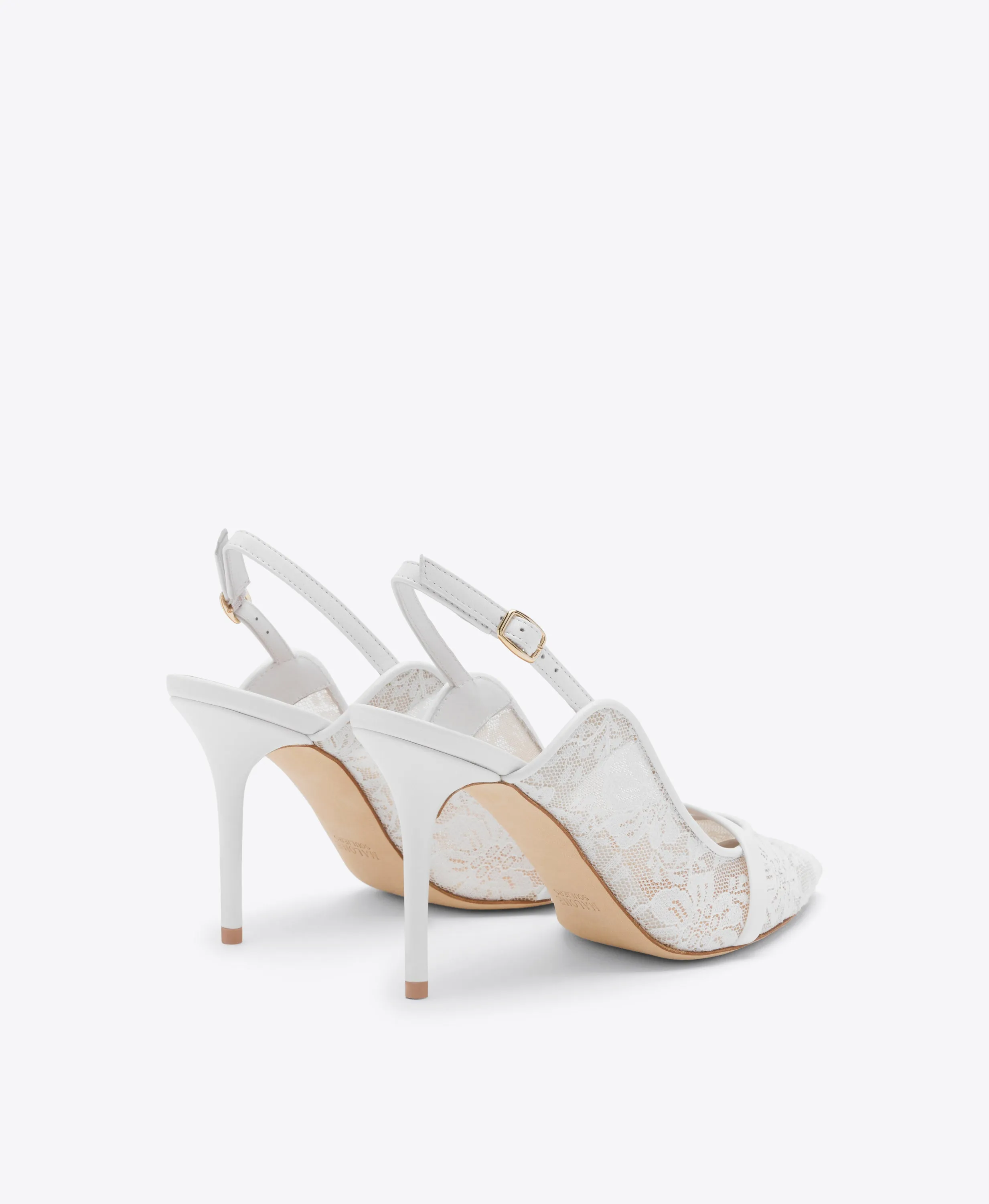 Marion 85 White Lace Slingbacks