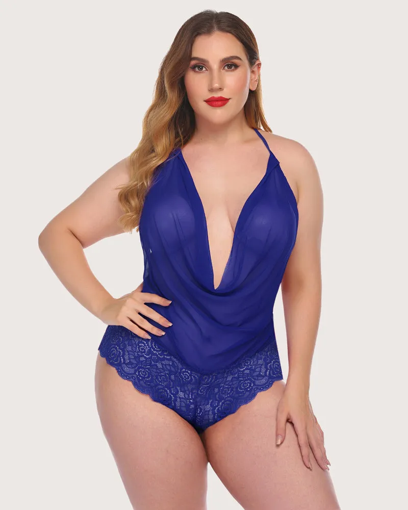 One Piece Lace Halter Bodysuit (DE Only)