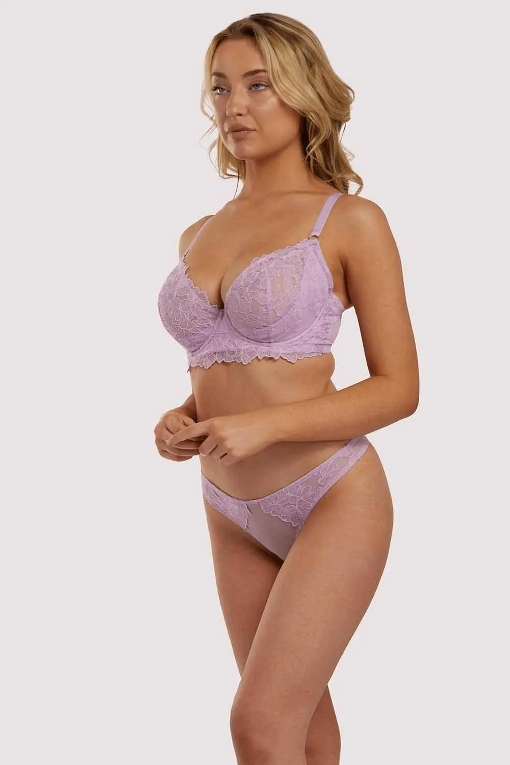 Playful Promises Lila Lace Plunge Bra Lilac