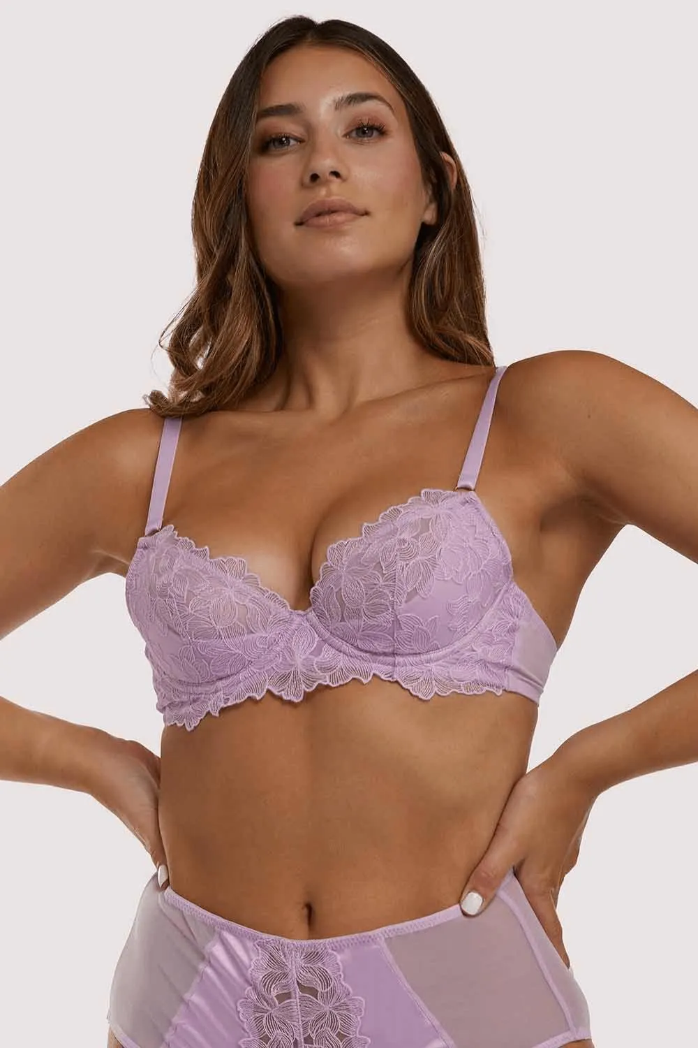 Playful Promises Lila Lace Plunge Bra Lilac