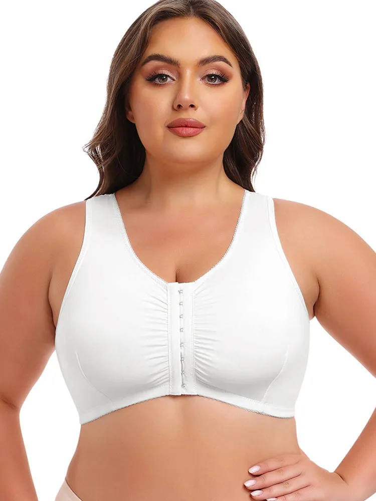 Plus Size Full Coverage Side Support Front Closure Bra