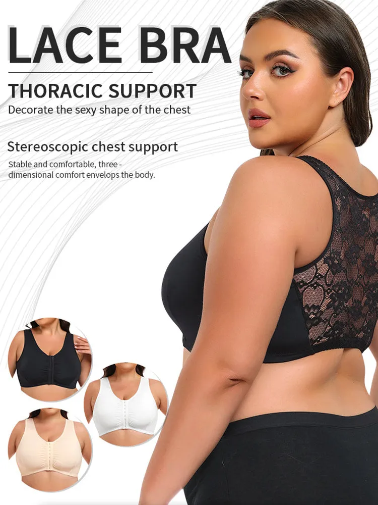 Plus Size Full Coverage Side Support Front Closure Bra