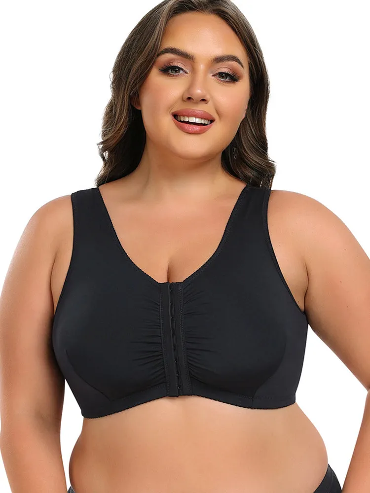 Plus Size Full Coverage Side Support Front Closure Bra