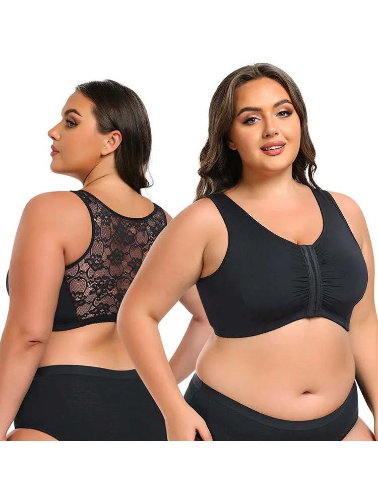 Plus Size Full Coverage Side Support Front Closure Bra