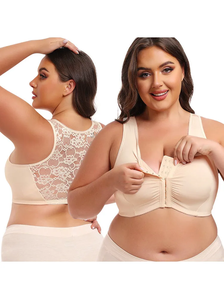 Plus Size Full Coverage Side Support Front Closure Bra