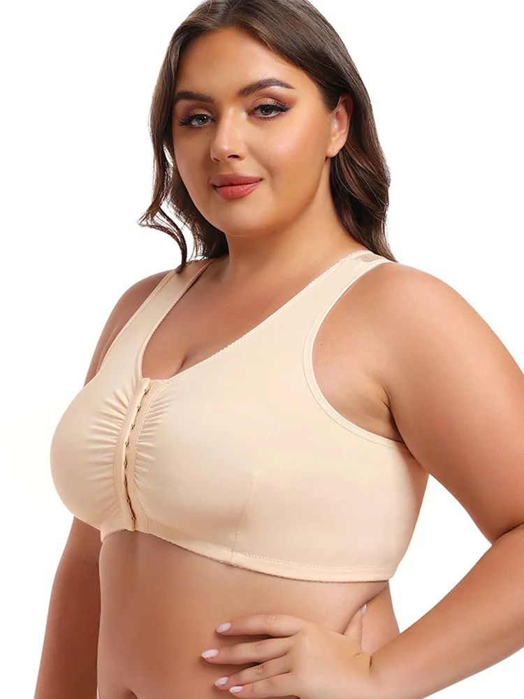 Plus Size Full Coverage Side Support Front Closure Bra