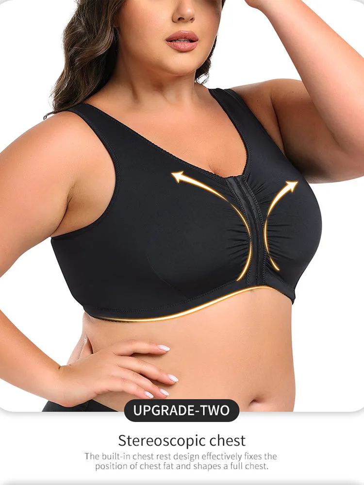 Plus Size Full Coverage Side Support Front Closure Bra