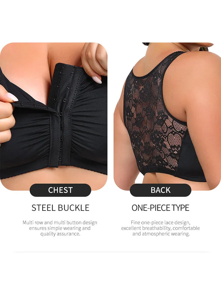 Plus Size Full Coverage Side Support Front Closure Bra