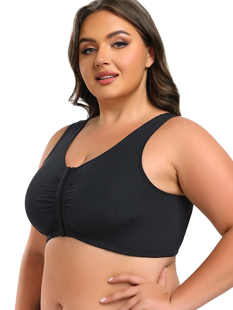 Plus Size Full Coverage Side Support Front Closure Bra