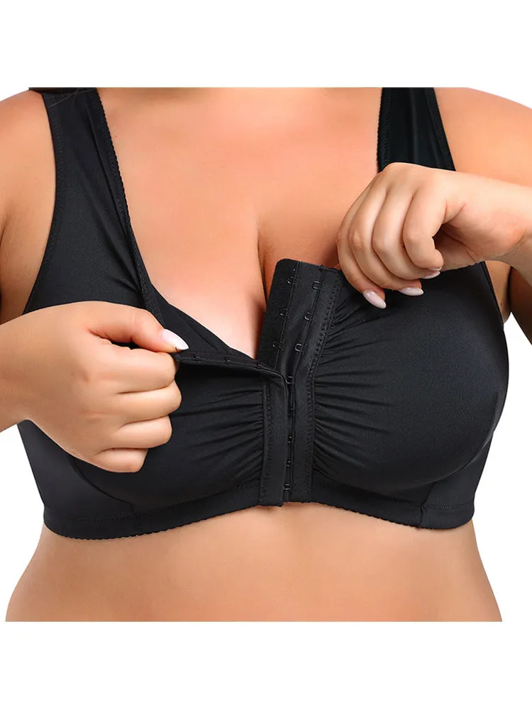 Plus Size Full Coverage Side Support Front Closure Bra