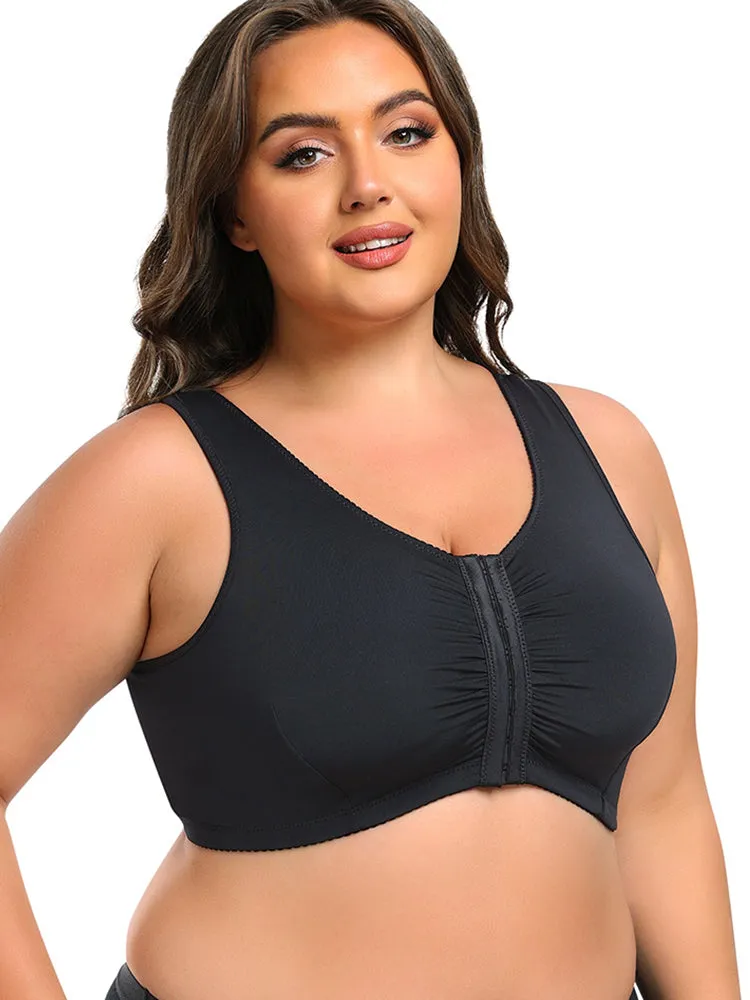 Plus Size Full Coverage Side Support Front Closure Bra