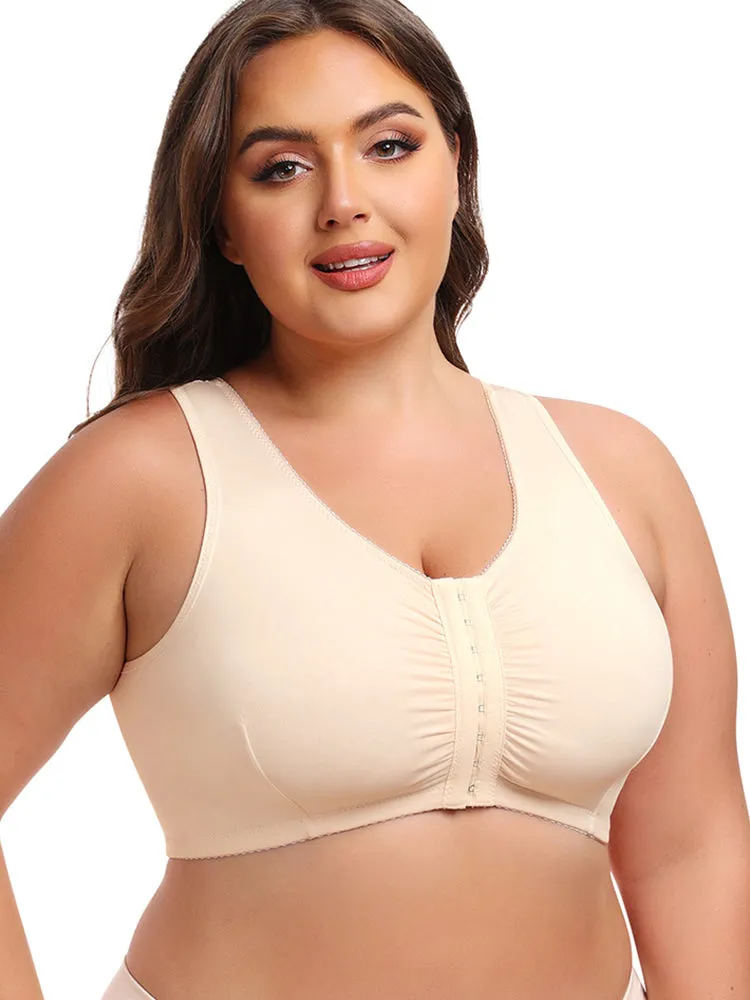 Plus Size Full Coverage Side Support Front Closure Bra